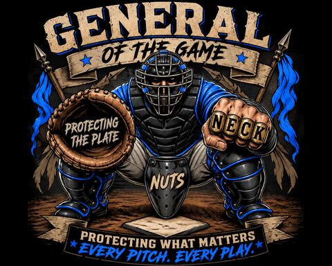 The blue General Of The Game back print up close