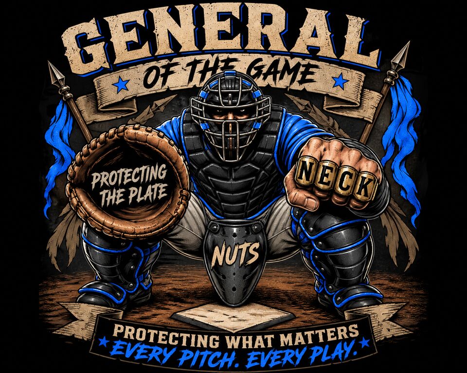 The blue General Of The Game back print up close