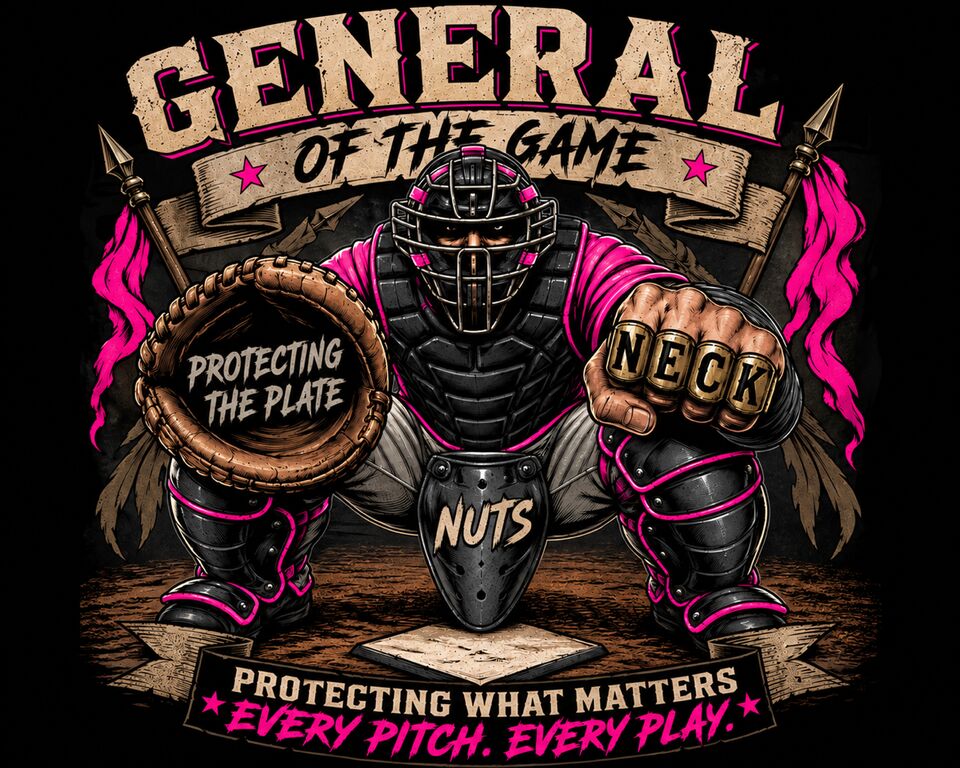 The pink General Of The Game back print up close